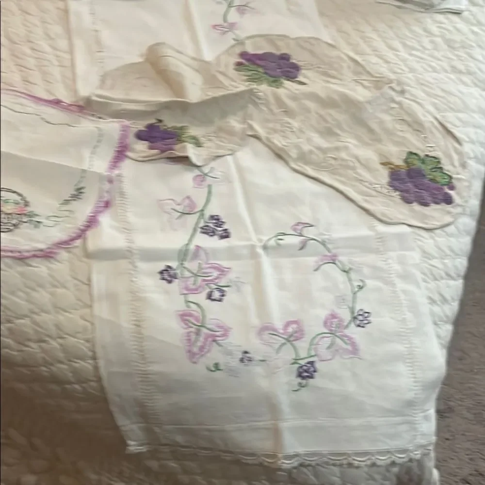 Floral Embroidered Table Runner